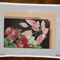 Pink & Red Poinsettias Christmas Pillow