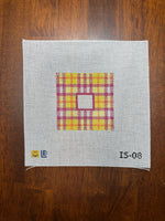 Orange Yellow Plaid Square Insert
