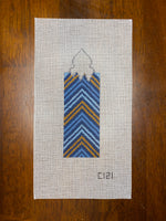 Hanukkah Candle - Blue and Gold Stripes
