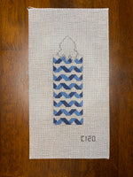 Hanukkah Candle - Blue Twisted Ribbon
