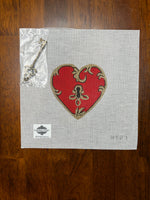 Red Lock Heart w/ Gold Key
