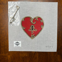 Red Lock Heart w/ Gold Key
