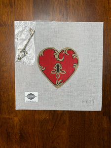 Red Lock Heart w/ Gold Key