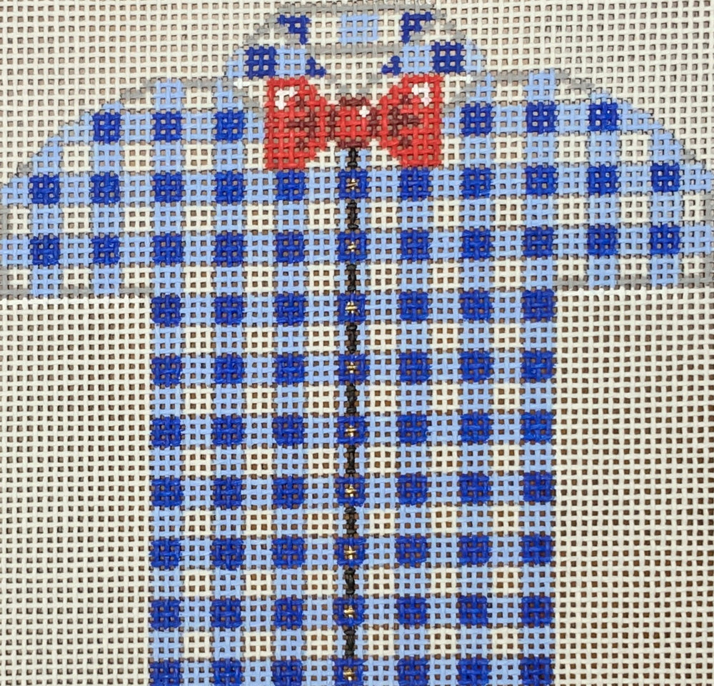 Men's Shirt - Blue and White Gingham