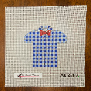 Men's Shirt - Blue and White Gingham