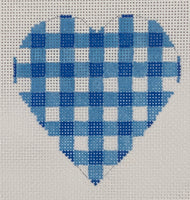 Small Blue Gingham Heart
