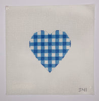 Small Blue Gingham Heart
