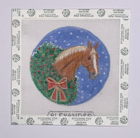Horse with Christmas Wreath
