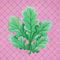 Botanical - Curvy Leaves on Pink
