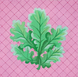 Botanical - Curvy Leaves on Pink