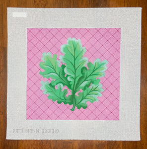 Botanical - Curvy Leaves on Pink