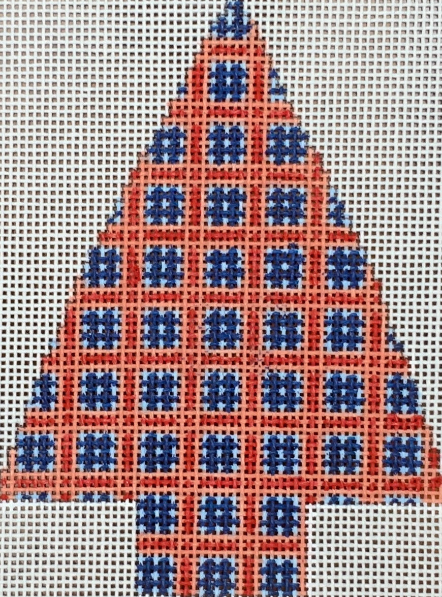 Red and Blue Squares Christmas Tree