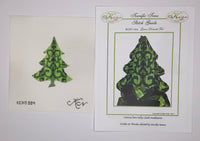 Green Damask Tree with stitch guide
