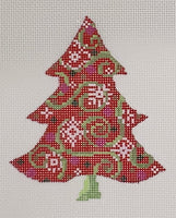 Red Swirlz-n-Snowflakes Tree w/Stitch Guide
