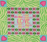 LOVE w/Argyle, Zebra & Hearts Border
