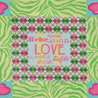 LOVE w/Argyle, Zebra & Hearts Border