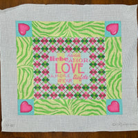 LOVE w/Argyle, Zebra & Hearts Border