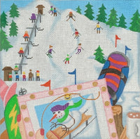 Stitching at the Ski Resort
