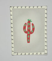 Red Cactus with Trees
