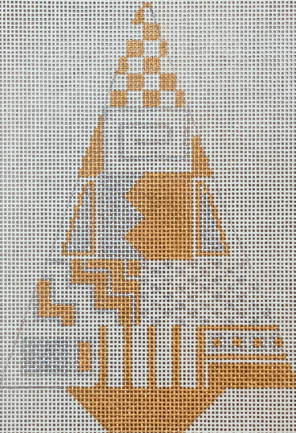 Gold Tree with stitch guide