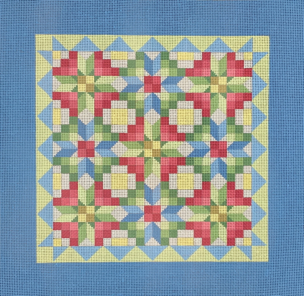 Square Patch Floral Quilt