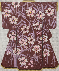 Purple Cherry Blossom Kimono