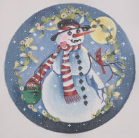 Snowman With Cardinal
