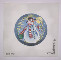 Snowman With Cardinal
