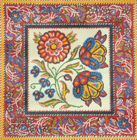 Red Peasant Print Pillow
