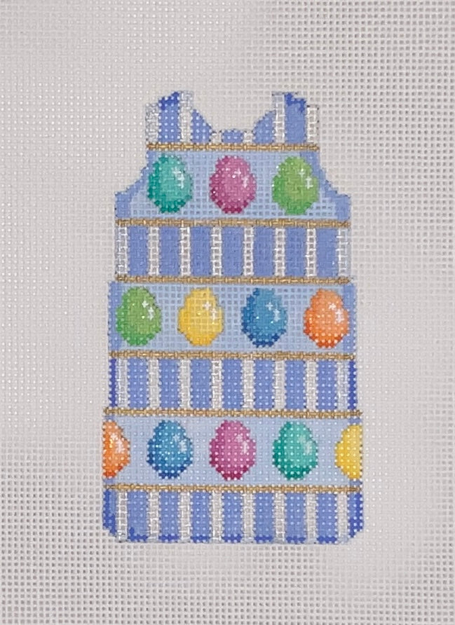 Seersucker/Eggs Mini Shift with stitch guide