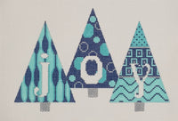 Christmas Trees 'Joy' - blue & silver
