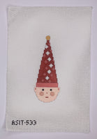 Elf Ornament - Red/Pink Diamond
