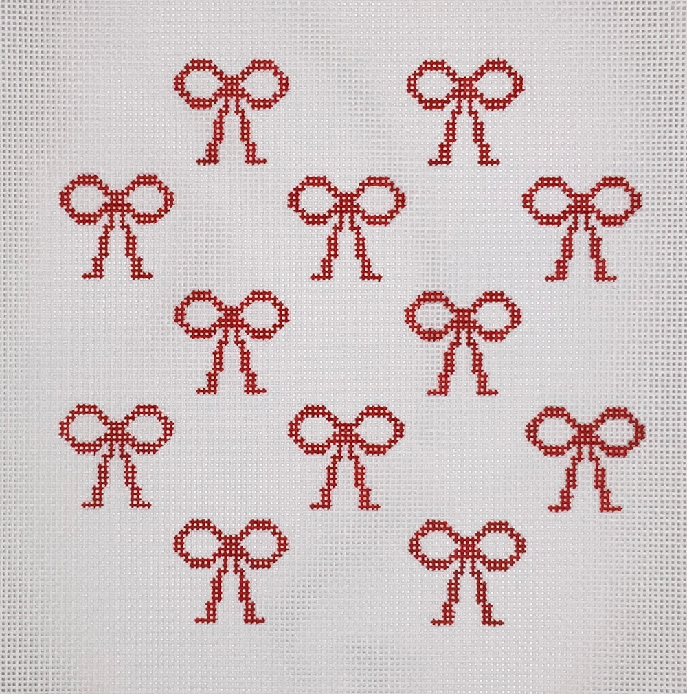 Red Bows on White
