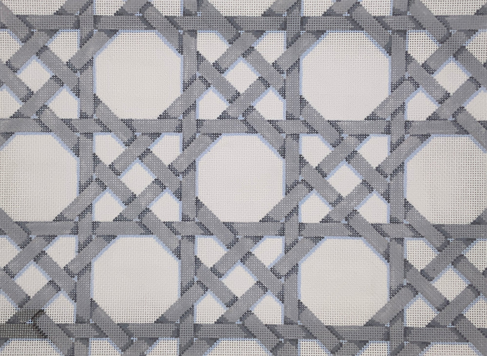 Gray/Cream Caning Pattern Pillow