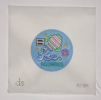 Aquarius Zodiac Round
