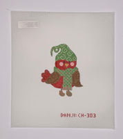 Red Bird with Swirls
