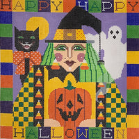 Happy Halloween Witch with stitch guide
