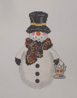 Red & Gold Scarf Snowperson
