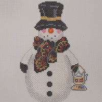 Red & Gold Scarf Snowperson