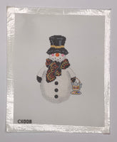 Red & Gold Scarf Snowperson
