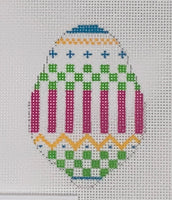 Egg with Checkerboard Stripes with stitch guide
