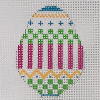 Egg with Checkerboard Stripes with stitch guide