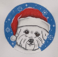 Bichon Santa Ornament
