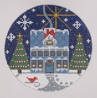 Blue House Ornament
