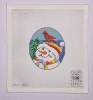 Snowman with Cardinal
