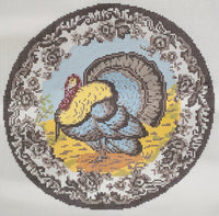 Transferware Turkey Pillow
