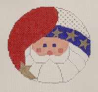 Patriotic Santa with stitch guide
