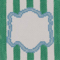 Monogram Striped Square - Green/Blue