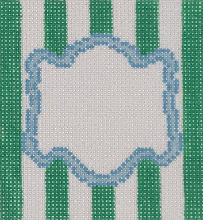 Monogram Striped Square - Green/Blue