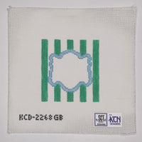 Monogram Striped Square - Green/Blue
